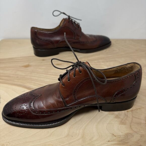 MAGNANNI Wing Tip Leather Brown Mens 7.5 M Oxford Shoes main image 10